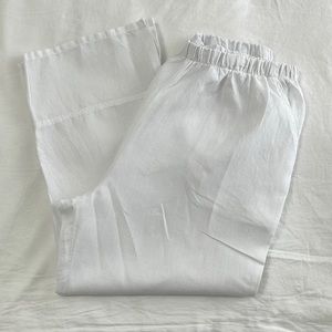 White linen pants